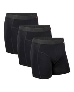 DANISH ENDURANCE Boxershorts aus Bio-Baumwolle für Herren, 3 Pack, Ohne Zettel, Weicher Bund, Schwarz, Weiß, Blau (Schwarz, XXX-Large) von DANISH ENDURANCE