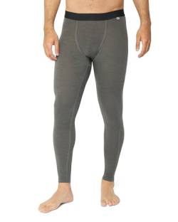 DANISH ENDURANCE Merino Lange Unterhose Herren, Premium Funktionsunterwäsche, Thermounterwäsche Herren, Temperaturregulierend, Mit oder ohne Eingriff, Dunkelgrau, M von DANISH ENDURANCE