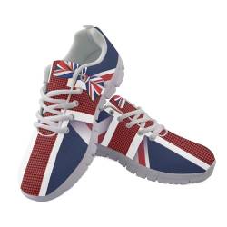 DBKGHIEDHG Wanderschuhe für Damen und Herren, athletisch, Laufen, Tennis, modische Sneaker, Union Jack Design, 42 2/3 EU von DBKGHIEDHG