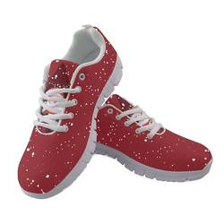 Modischer Damen-Sneaker, Schnürschuh, Jogger, Laufschuh, lässiger Walking-Sneaker, Roter Weihnachtsmann, 45 EU von DBKGHIEDHG