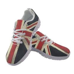 Schuhe für Herren und Damen, Wanderschuhe, Laufschuhe, Sneaker zum Wandern, Walken, Sport, Joggen, Union Jack Design, 43 1/3 EU von DBKGHIEDHG