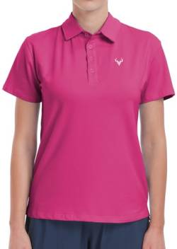 DEARCASE Damen Polo Shirts Kurzarm Quick Dry Tennis Golf T-Shirts Atmungsaktive Sport Workout Gym Tops, Large Dark Pink von DEARCASE