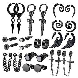 DEARMAMY 12 Paar Herren Ohrringe Und Ohrstecker Herren Ohrringe Manschetten Ohrringe Für Damen Gothic Ohrringe Ohrpiercing Set Ohrringe Für Männer Ohrringe Creolen Kleine Ohrringe von DEARMAMY