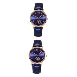 DEARMAMY 2 STK Damenuhr Damen-digitaluhren Blaues Dekor Damenarmbanduhr Automatikuhr Uhrenarmbänder Für Damen Mädchenuhren Mädchen Sehen Frauen Uhren Achte Auf Mädchen Kunstleder Blue von DEARMAMY