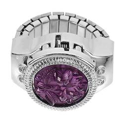 DEARMAMY 2 STK Ringuhr Ring Uhr Finger Fingerring Uhrenringe für Uhr Halskette pfeffinger schmuck modeschmuck Digitaluhr Damenuhr dekorative Uhr Ring entworfene Uhr Zinklegierung Violett von DEARMAMY