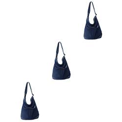 DEARMAMY 3St Schultertaschen schultüte büchertasche Umhängetasche Umhängetasche Umhängetaschen aus Denim für Damen Handtaschen Segeltuchtasche für Frauen Freizeittasche aus Segeltuch Cowboy von DEARMAMY