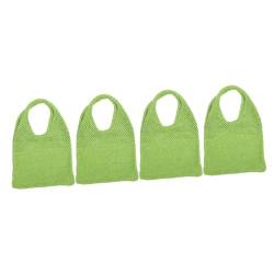 DEARMAMY 4 Stück gestrickte Taschen Gewebte Umhängetasche Buch-Einkaufstasche für Damen Damenhandtasche umhängebeutel schultertasche Handtaschen für Frauen Häkeltasche Polyester Light Green von DEARMAMY