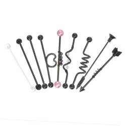 DEARMAMY 9st Ohrringe Ohrstecker Helix-knorpel-ohrring Industrielle Ohrringe Langer Ohrstecker Oberohrknorpelohrringe Tragus-ohrstecker Industrieller Bar-ohrring Ohrschmuck Rostfreier Stahl von DEARMAMY