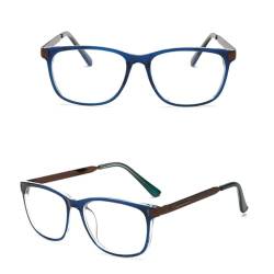 DEARMAMY Unisex Brille Im Klassischen Vintage Design Quadratisch Mit Klaren Gläsern Robustem Metallrahmen Blau Ideal Überbrille Für Brillenträger Und Im Alltag von DEARMAMY