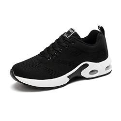 DEBAIJIA Laufschuhe Damen Turnschuhe Atmungsaktiv Sportschuhe rutschfeste Sneaker Freizeitschuhe Straßenlaufschuhe Joggingschuhe EU 39 Schwarz01 von DEBAIJIA