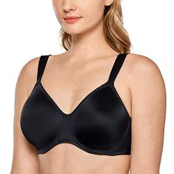 DELIMIRA Damen T-Shirt Minimizer BH mit Bügel Große Größen Ohne Gepolstert Schwarz 105D von DELIMIRA