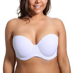 DELIMIRA Damen Trägerloser BH - Bügel BH mit geformte Cups Weiss 85B von DELIMIRA