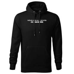 DELUNO Früher war Alles Leichter. Ich zum Beispiel Herren Kapuzenpullover Hooded mit Spruch Druck und Männer Hoodie S Schwarz (Cape-528-S-Schwarz) von DELUNO