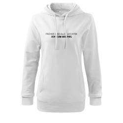 DELUNO Früher war Alles Leichter. Ich zum Beispiel Hoodie Pullover mit Aufdruck Damen XL Weis (408-528-XL-Weiß) von DELUNO