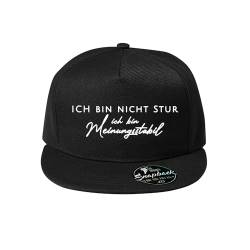 DELUNO Ich Bin Nicht stur ich Bin meinungsstabil Baumwolle Baseball Cap Basecap Unisex Kappen Sport Reisen Style Kappe Mütze Schwarz (Cap-549-Schwarz) von DELUNO