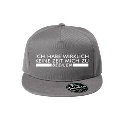 DELUNO Ich Habe wirklich Keine Zeit Mich zu beeilen Unisex Kappe Classic Cap mit geradem Schirm One Size Einheitsgröße für Männer und Frauen Grau (Cap-534-Grau) von DELUNO