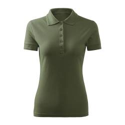 DELUNO Khaki Pique Damen Polohemd Geschenkidee - Short Sleeve Ladies Lady-Fit - Neu - Rot Blau Grau Weis - L (210-L-Khaki) von DELUNO