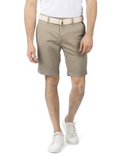 DENIMFY Chino Shorts Herren mit Gürtel Regular Fit DFLio Kurze Hosen Bermuda Shorts Knopfleiste Stretch, Größe:38, Farben:Washed Olive von DENIMFY