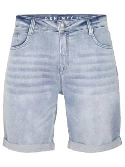 DENIMFY Jeans Shorts Herren Stretch Kurz Regular Fit DFAri Kurze Hosen Sommer Denim Einfarbig, Größe:31, Farben:Light Blue Denim (L114) von DENIMFY