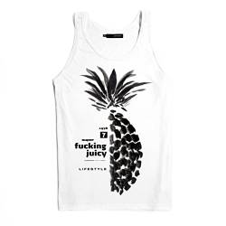 DEPARTED Herren Tank-Top mit Print/Motiv 9209 - New fit Größe L, White von DEPARTED