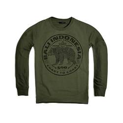 DEPARTED Longsleeve Herren Langarmshirt mit Print/Motiv 7223 - new fit Größe S, Deep Pine Green von DEPARTED