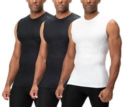 DEVOPS 2 - 3 Pack Herren Athletic Compression Shirts Sleeveless - - Mittel von DEVOPS