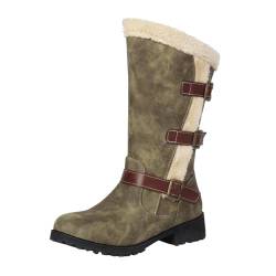 Stiefel Damen Stiefel Damen beige Knee high Boots Plateau Stiefel Damen Leder Sandalen Damen Sommer bequem Kurze Gummistiefel Damen 37 Grün 33.99 von DFEK