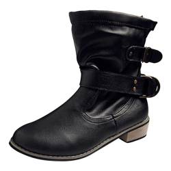 Stiefel Damen braun Stiefeletten Damen Herbst Herbst Boots Damen Winterstiefel Junge Damen Sandalen mit Absatz Springerstiefel Damen 37 Schwarz 39.99 von DFEK