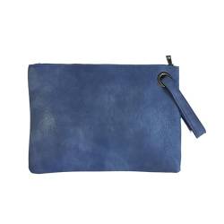 DFJOENVLDKHFE Damen-Handgelenk-Clutch, kleine Damen-Mehrfachtasche, Damen-PU-Leder-Geldbörse, Geldbörsen-Armbänder(Color:Blue) von DFJOENVLDKHFE