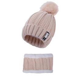 Damen Winter Wollmütze Damen Locker gestrickte Fleecemütze Damen Outdoor Skimütze Warme Strickmütze mit Bommel Doppelt gestrickte Fleecemütze Geeignet for kaltes Wetter Pflegeleicht Bequem und hautnah von DFJOENVLDKHFE