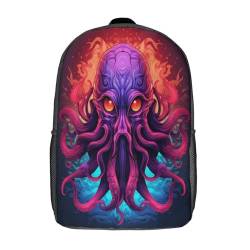 DHBANEIOK Pink Octopus Schulrucksack Mädchen Teenager Schultasche Großen Rucksack Schule Trekking Rucksack Rucksack Für Schule Reise Schulranzen 17inch von DHBANEIOK