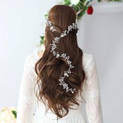 2 Stück Perlen-Haarschmuck, 1 Stück Perlenblumen-Clip, Hochzeits-Haarschmuck-Set, Super-Fee-Stirnband, Eleganter Strass-Kopfschmuck, Kristall-Haarschmuck, Braut- Und Brautjungfern-Kopfbedeckung von DHSBGWSX