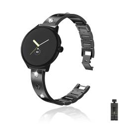 DINGK Armband für Google Pixel Watch/Pixel Watch 2 Uhrenarmbänder Edelstahl Metall Glitzer Strassarmband Ersatzbänder Kompatibel mit Google Pixel Watch/Pixel Watch 2 Armband (2) von DINGK