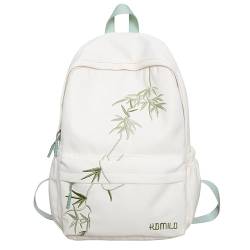 Asiatischer Bambus Rucksack Für Damen Herren Studenten Schulrucksack Laptop Rucksack Lässige Tagesrucksäcke Großer Rucksack von DINSOAVR