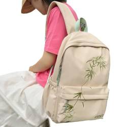 Asiatischer Bambus Rucksack Für Damen Herren Studenten Schulrucksack Laptop Rucksack Lässige Tagesrucksäcke Großer Rucksack von DINSOAVR