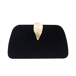 Elegante Samt Abend/Dinner Handtasche Clutch Tasche Kette Umhängetasche Blatt Schnalle Handtasche Hochzeit Party Abschlussball von DINSOAVR