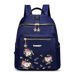 DIRRONA Mode Rucksack Damen Bunt Bedruckter Rucksack Beiläufig Wasserdichter Nylon Rucksack für Damen Leichte Stilvolle Schultaschen für den Täglichen Ausgehen Reisen Arbeiten Blau von DIRRONA