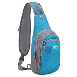 DIRRONA Umhängetasche für Damen Sport Stil Damen Mode Brusttasche Umhängetasche Nylon Schulter Umhängetasche Wandern Rucksack Outdoor Lässig Reisen Radfahren Brusttasche Blau A von DIRRONA