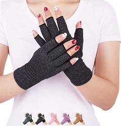 DISUPPO Arthritis Handschuhe Rheumatische Arthritis für Schmerzlinderung, Gaming Tippen, Fingerlose Handschuhe für Männer und Frauen (Schwarz,M) von DISUPPO