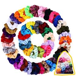 45 Stück Haargummis Samt, Bunte Gummibänder Haar Scrunchies, Elastische Haarbänder Pferdeschwanz Haarband für Mädchen Damen Frauen Haarschmuck, 45 Farben von DIWUJI