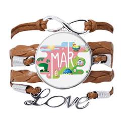DIYthinker Armband mit Illustrations-Armband für März-Monats-Saison, Liebeskette, Seil, Ornament, Armband, Geschenk von DIYthinker