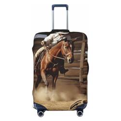 DJUETRUI American West Rodeo Gepäckabdeckung, staubdicht, elastisch, waschbar, Reisegepäckschutz, Koffer-Schutz, dehnbarer Gepäckschutz für 45,7 - 81,3 cm Gepäck, Schwarz , M von DJUETRUI