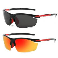 DKDDSSS 2 Paar Sonnenbrille Herren, Polarisierte Sonnenbrille Männer Sonnenbrille, Polarisierte Sonnenbrille Herren Fahrradbrille Herren, Sport Sonnenbrille, für Männer und Frauen beim Fahren, Laufen von DKDDSSS