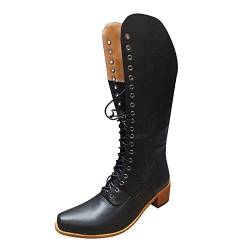 Boots Damen Schwarz Naturläufer Stiefeletten Damen Damen Stiefeletten Schwarz Damen Stiefeletten Frühjahr Weiße Boots Braune Stiefelette Damen Damen Leder Stiefelette von DKLOVIFU