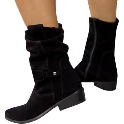 DKLOVIFU Chelsea Boots Damen Halbhohe Stiefel Damen Braune Stiefeletten Damen Steve Madden Stiefeletten Damen Damen Gefütterte Stiefel Damen Schuhe Winter Boots Schnürboots Damen Braun von DKLOVIFU