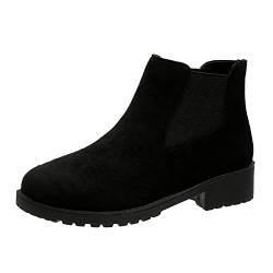 DKLOVIFU Chelsea Boots Damen Schnürboots Damen Winter Boots Damen Winterstiefeletten Damen Stiefeletten Damen Schwarz 39 Stiefel Cognac Damen Stiefeletten Damen Dunkel von DKLOVIFU