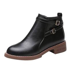 DKLOVIFU Winter Boots Women Chelsea Boots Damen Stiefeletten Damen mit Absatz Stiefeletten Vintage Damen Damen Stiefeletten Grün Damen Stiefeletten Nieten Stiefeletten Damen Plateau von DKLOVIFU