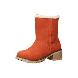 Winterboots Damen Reitstiefelette Damen Stiefeletten Damen Flacher Absatz Damen Stiefeletten Winter Braun Winterstiefel Wasserfest Damen Stiefeletten Damen Braun Wildleder Stiefeletten Damen Winter von DKLOVIFU