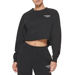 DKNY Damen Dkny Sport Women's Hd Mini Logo Cropped Pullover Shirt, Schwarz, M EU von DKNY