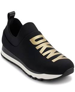 DKNY Damen Jadyn Slip On Neoprene Sneaker, Black/Gold, 36 EU von DKNY